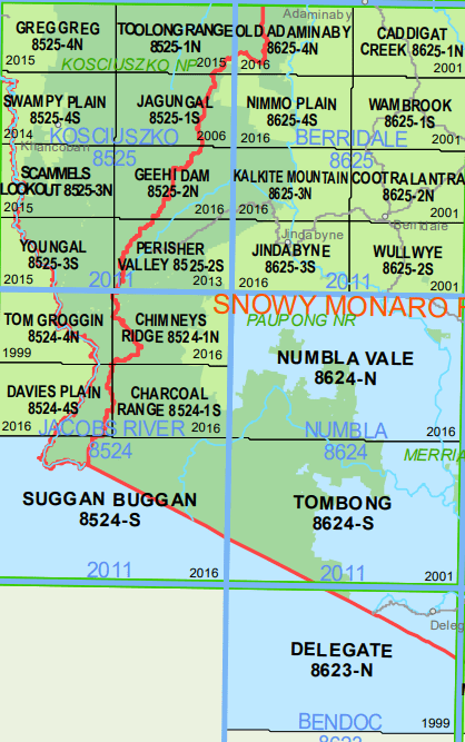 Toolong Range 8525-1N 1:25k LPI Map Printed